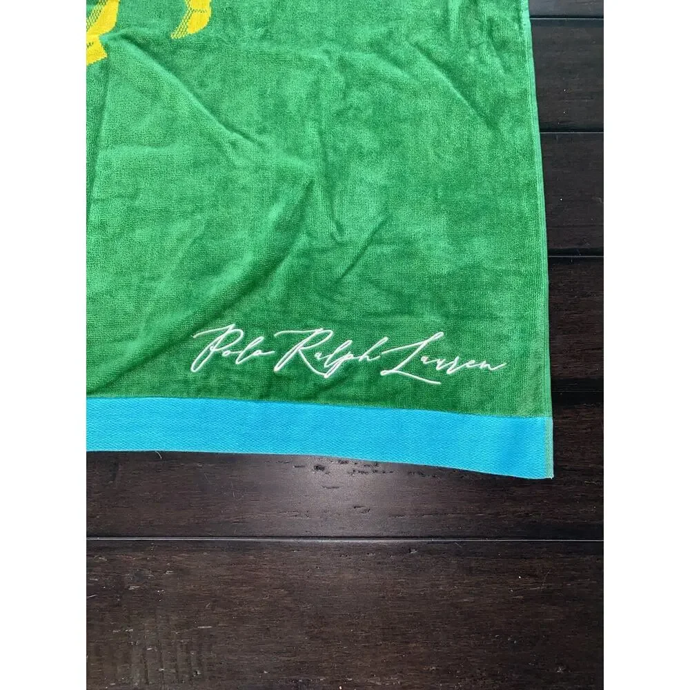 Polo Ralph Lauren Beach Towel BIG PONY LOGO GREEN” 35